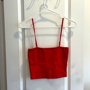 LF red ribbed crop top